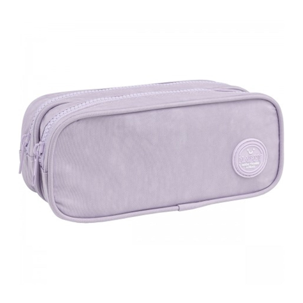 Estuche Duo Happy Lila con 2 Compartimentos – 210x90x90mm