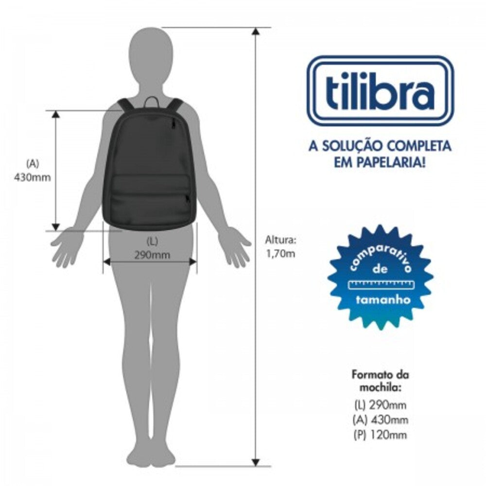 Mochila Escolar Académie Dots Azul con Pompón – 290x430x120mm