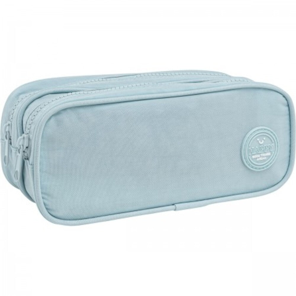Estuche Duo Happy Celeste con 2 Compartimentos – 210x90x90mm