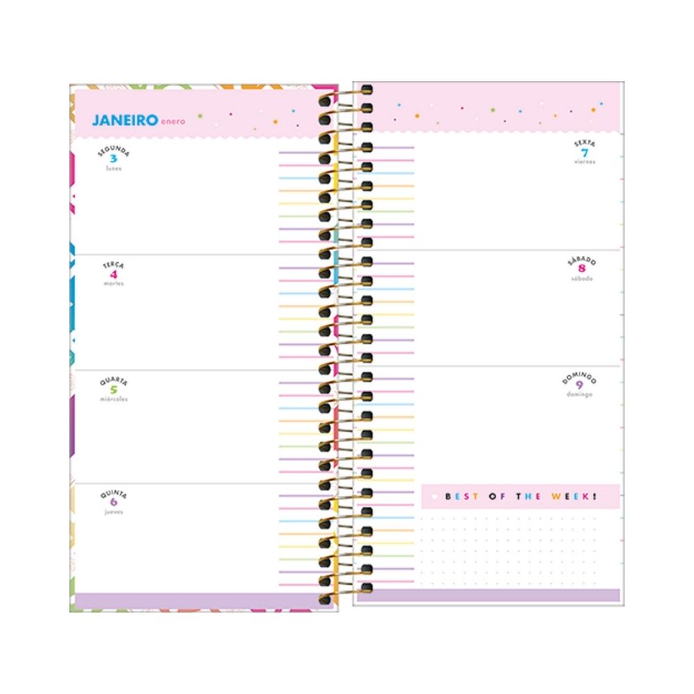 Planner Espiral Be Nice Tilibra - Diagonales coloridas
