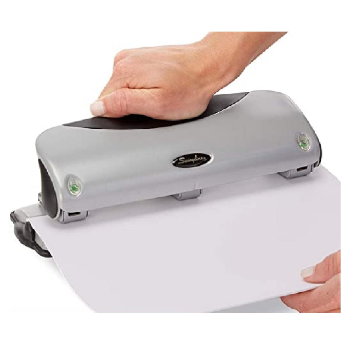 Perforadora Swingline Premium 3 Agujeros Easy View Hasta 12 Hojas