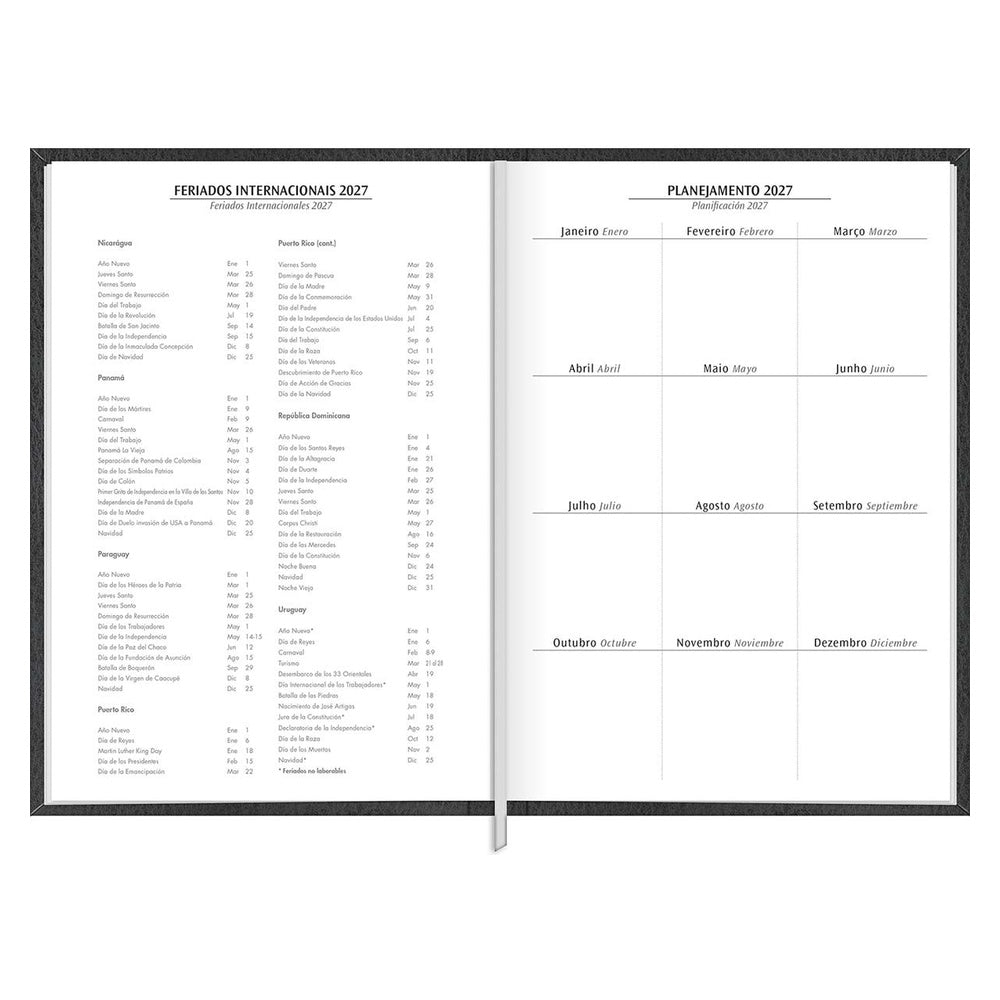 Agenda Ejecutiva Tilibra Cosida Diaria Torino M5 2027 Negro
