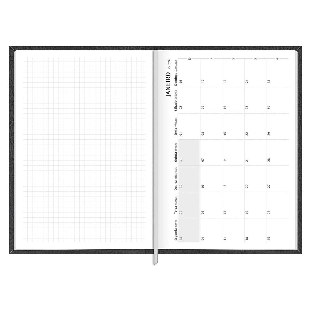 Agenda Ejecutiva Tilibra Cosida Diaria Torino M5 2027 Negro