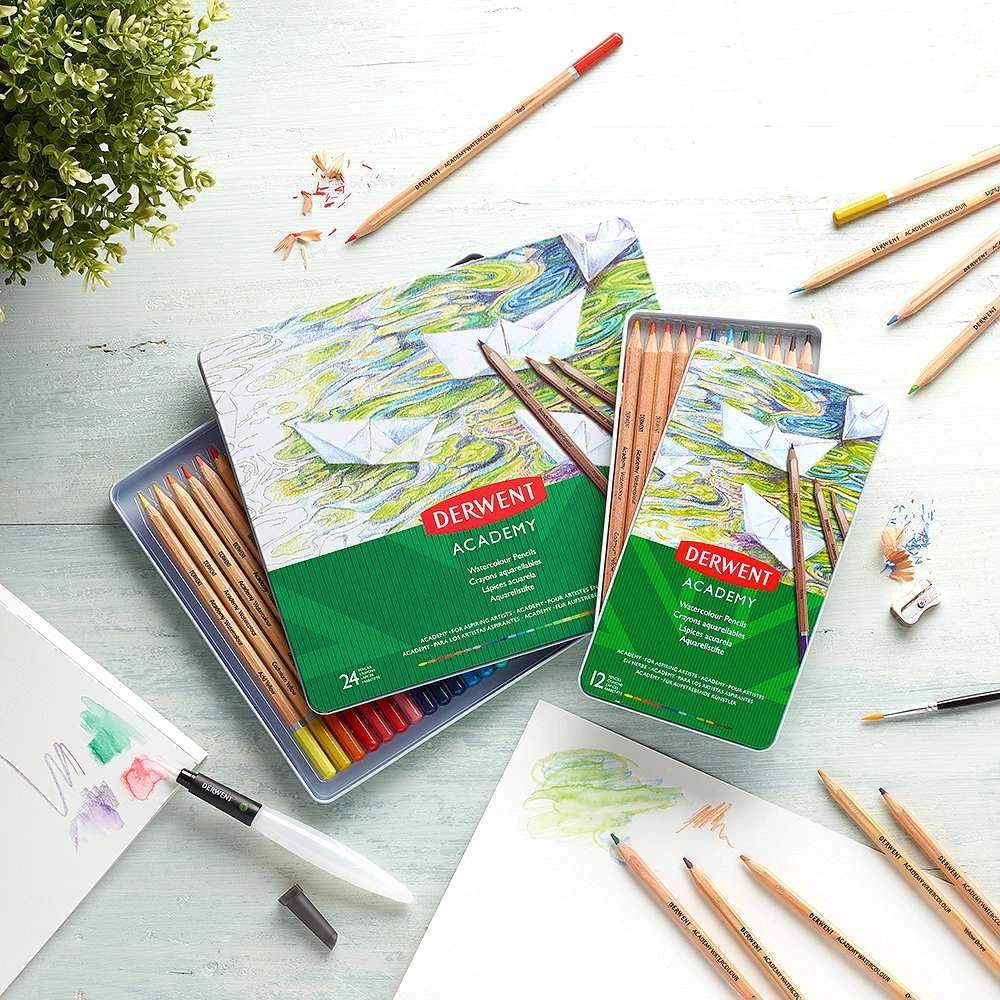 Caja de Lápices Acuarela 24 Colores – Pigmentos Solubles en Agua