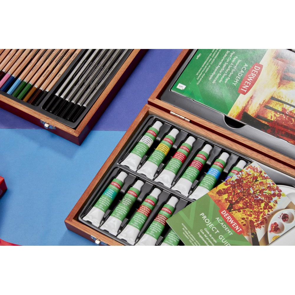 Set de Acrílicos en Caja de Madera – 18 Piezas para Pintura Creativa