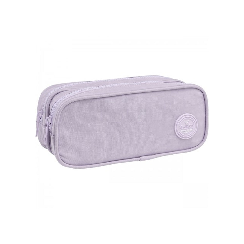 Estuche Duo Happy Lila con 2 Compartimentos – 210x90x90mm