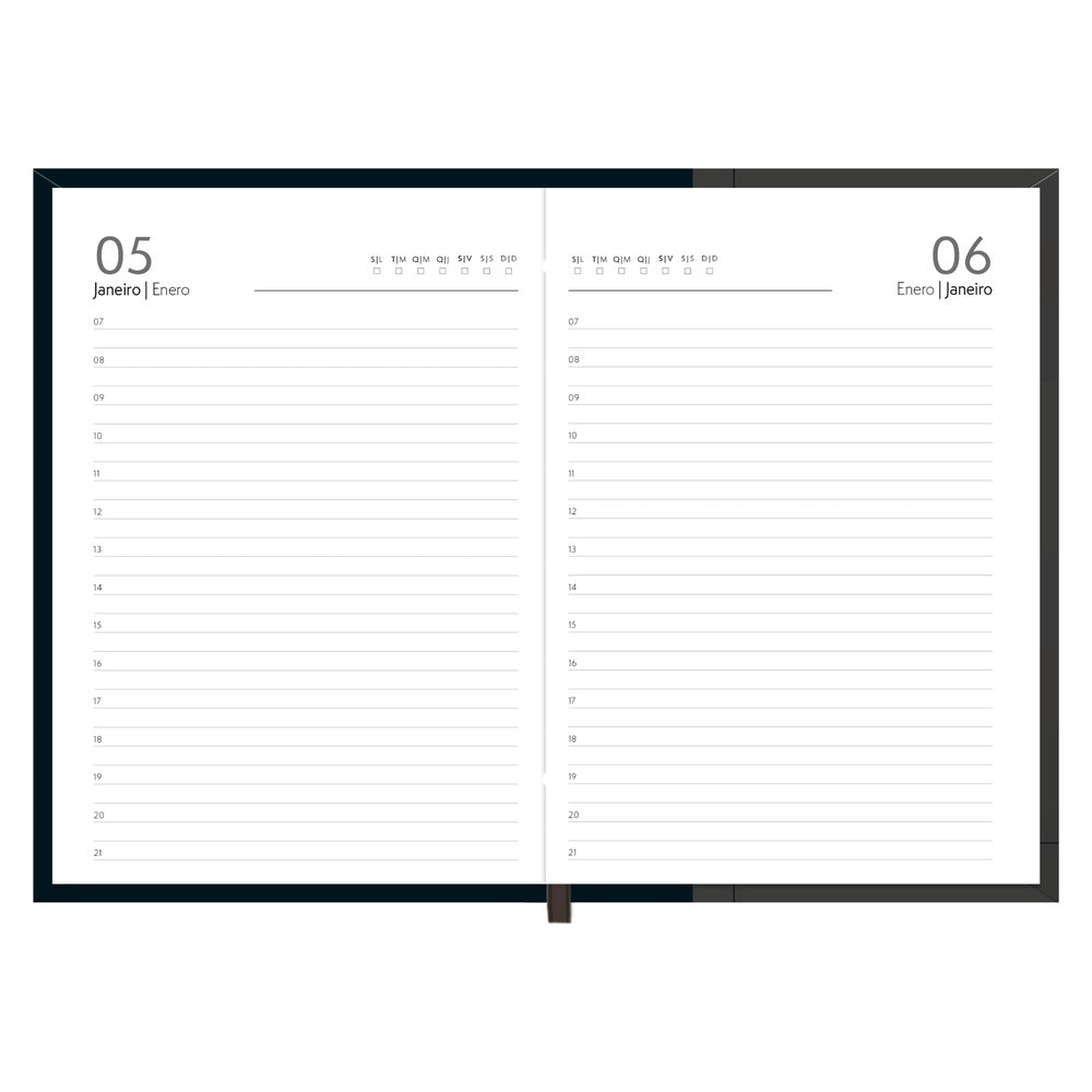 Agenda Ejecutiva Tilibra Cosida Permanente M8 Negro