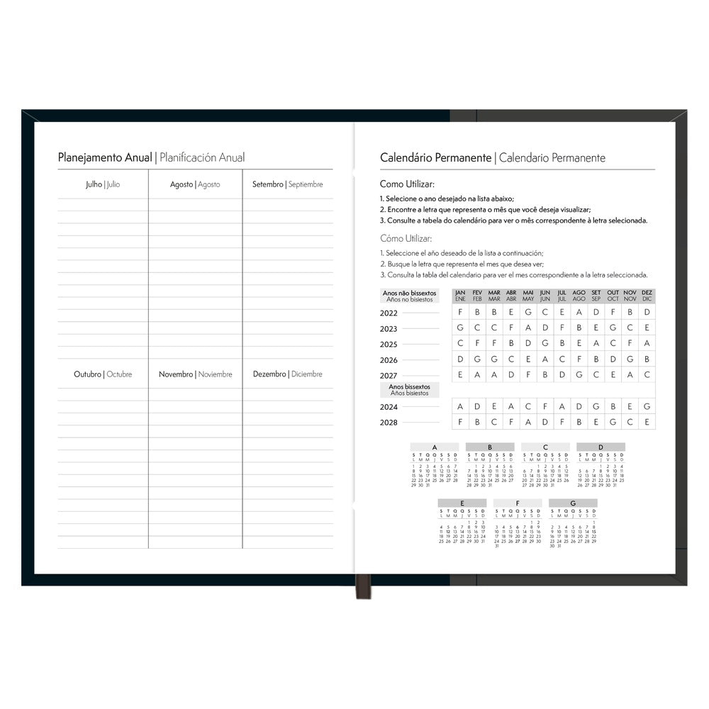 Agenda Ejecutiva Tilibra Cosida Permanente M8 Negro