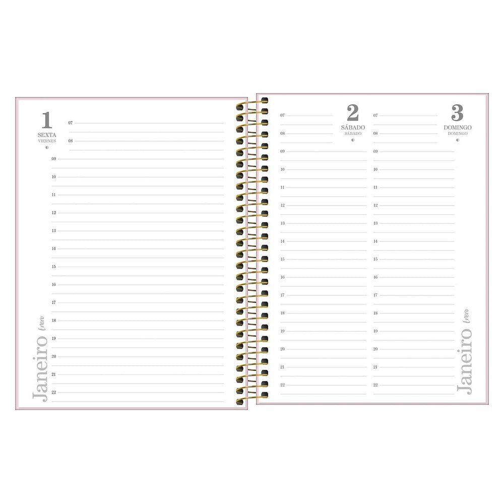 Agenda Ejecutiva Tilibra Espiral Diaria Vanilla M7 2027 Café