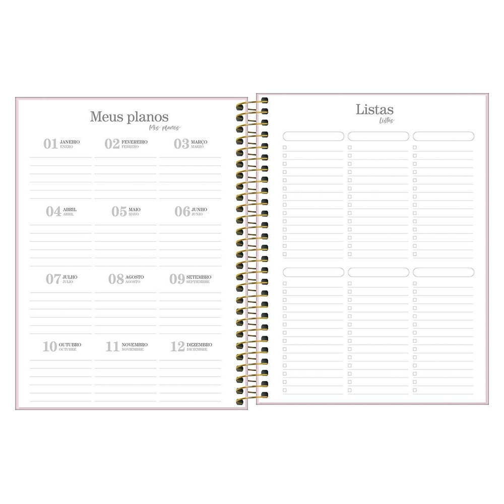 Agenda Ejecutiva Tilibra Espiral Diaria Vanilla M7 2027 Lila