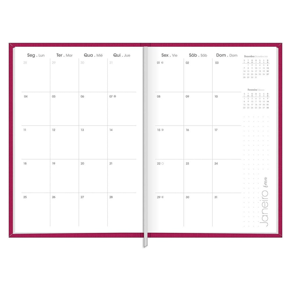 Planner Ejecutivo Tilibra Cosido Lume M5 2027 Rojo