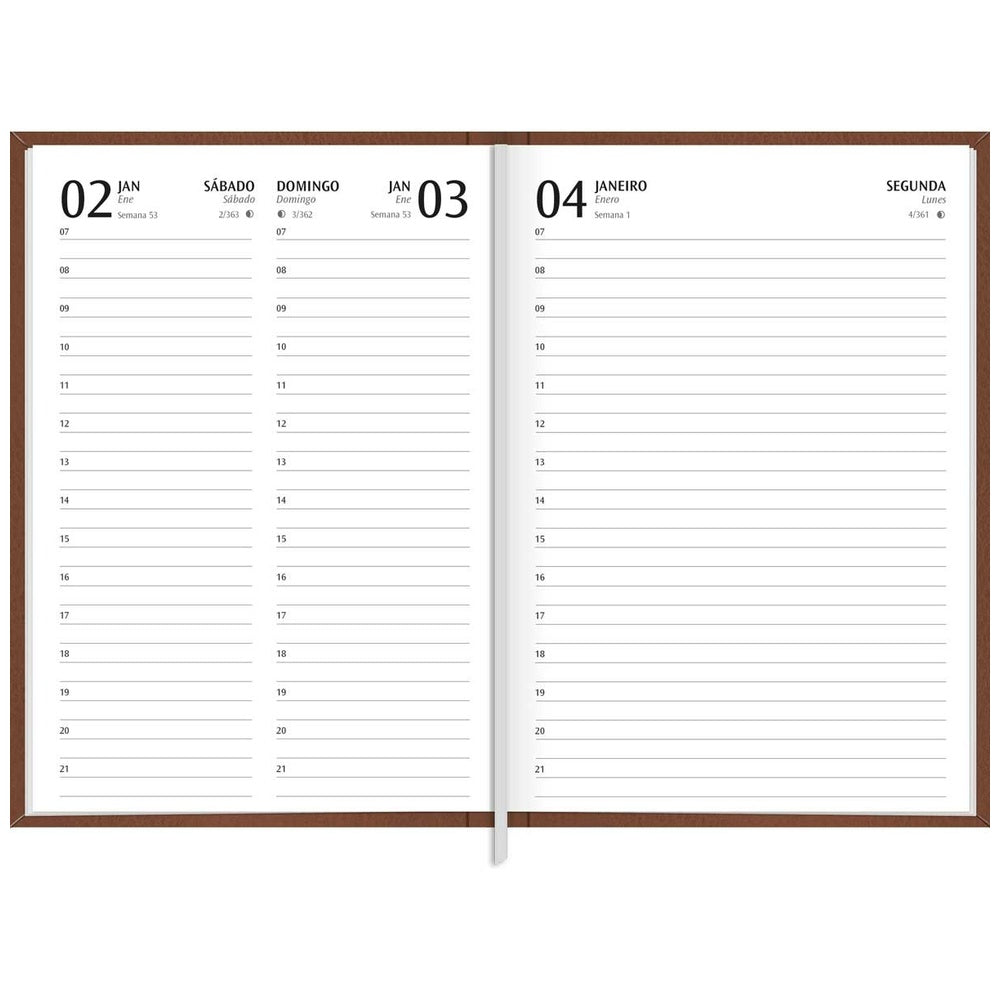 Agenda Ejecutiva Tilibra Cosida Diaria Torino M5 2027 Café