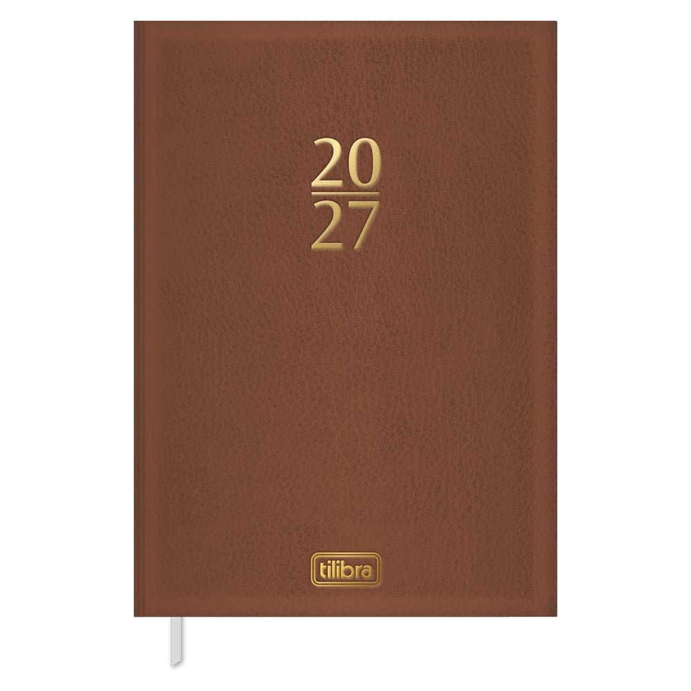 Agenda Ejecutiva Tilibra Cosida Diaria Torino M5 2027 Café Claro