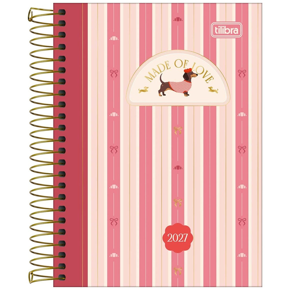 Agenda Espiral Tilibra Bownie M3 2027 Lineas Rosadas