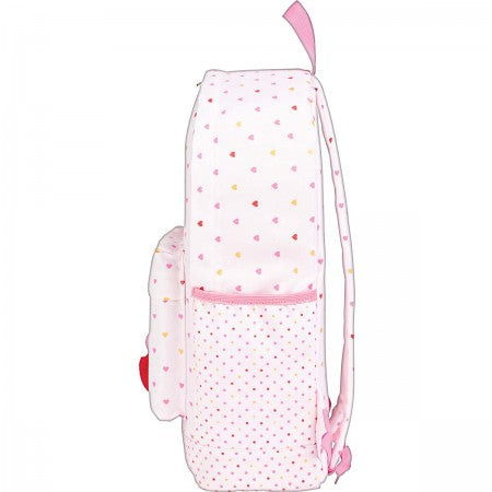 MOCHILA 290x430x120 CON POMPOM DE CORAZON JOYFUL ROSA