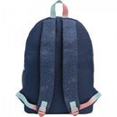 MOCHILA ESCOLAR  TILIBRA CON POMPOM DOTS AZUL