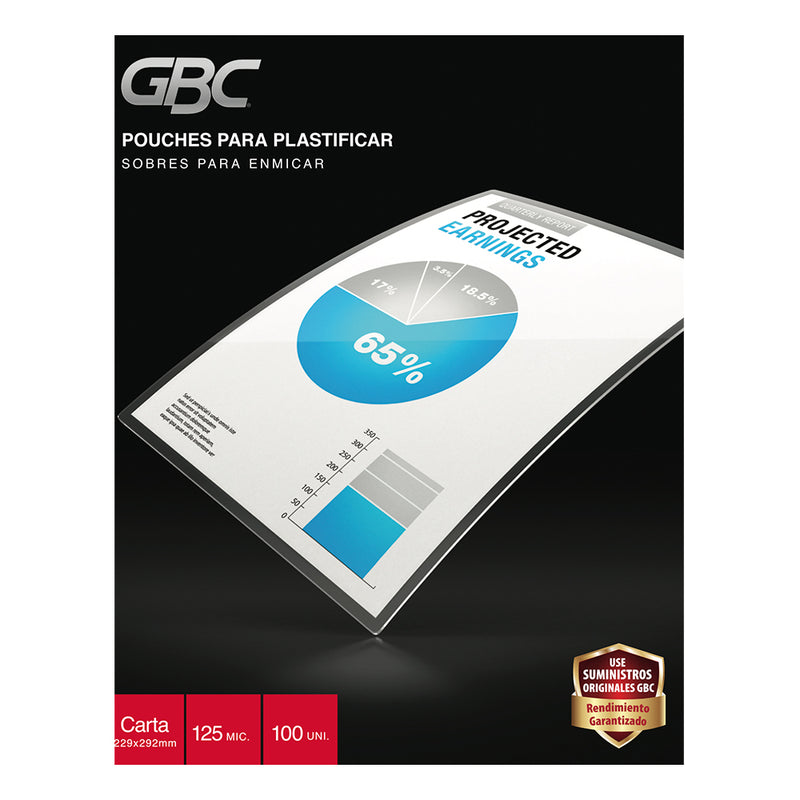 Caja Pouche GBC Carta 5MIL (125 Mic) (229x292 mm) 100 UN.