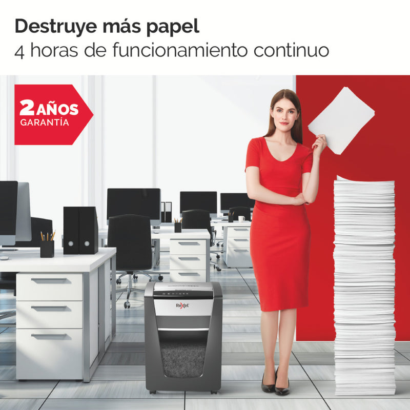 Trituradora Destructora de Papel X420 Corte Challa Rexel