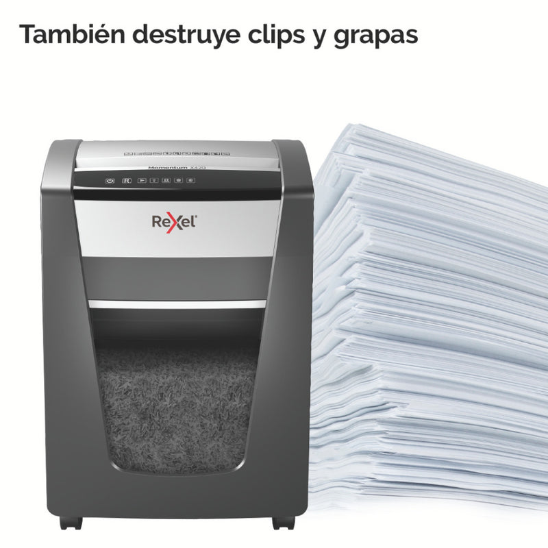 Trituradora Destructora de Papel X420 Corte Challa Rexel