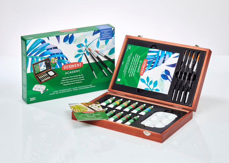 Set de Acuarelas en Caja de Madera 20PCS Derwent Academy