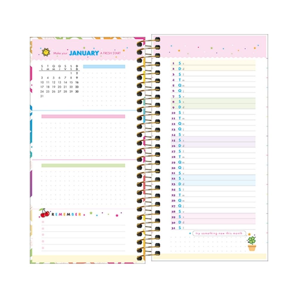 Planner Espiral Be Nice Tilibra - Diagonales coloridas