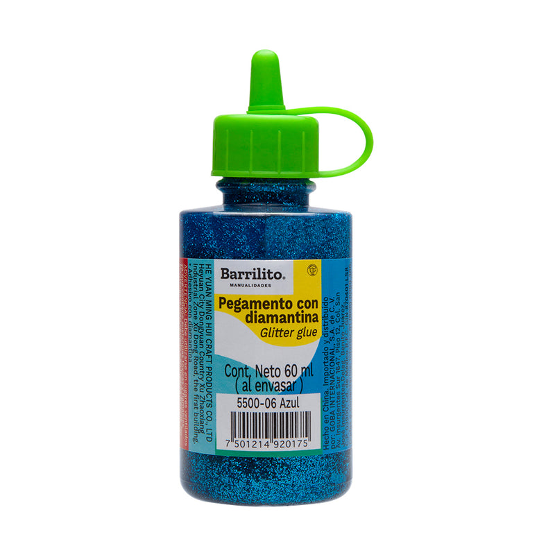 Pegamento Glitter Azul 60ml Barrilito