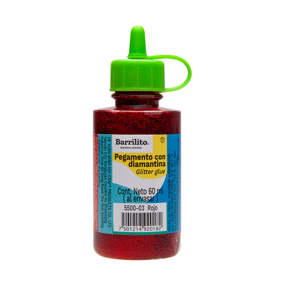 Pegamento Glitter Rojo  Barrilito