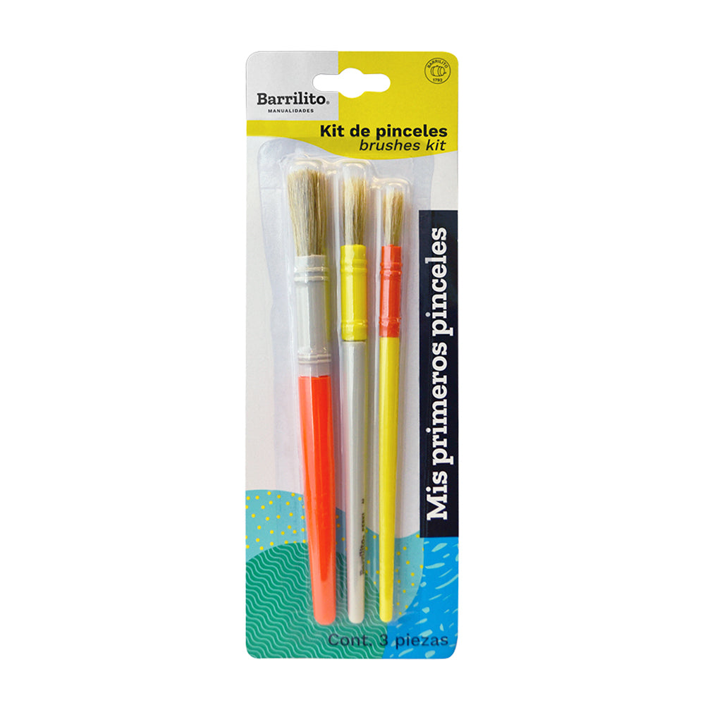 Kit de Pinceles Escolares n°1-3 (3 Piezas)