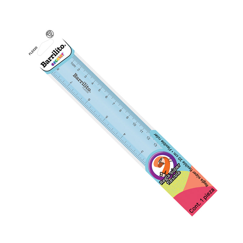 Regla Super Flexible 20cm Colores Surtidos  Barrilito